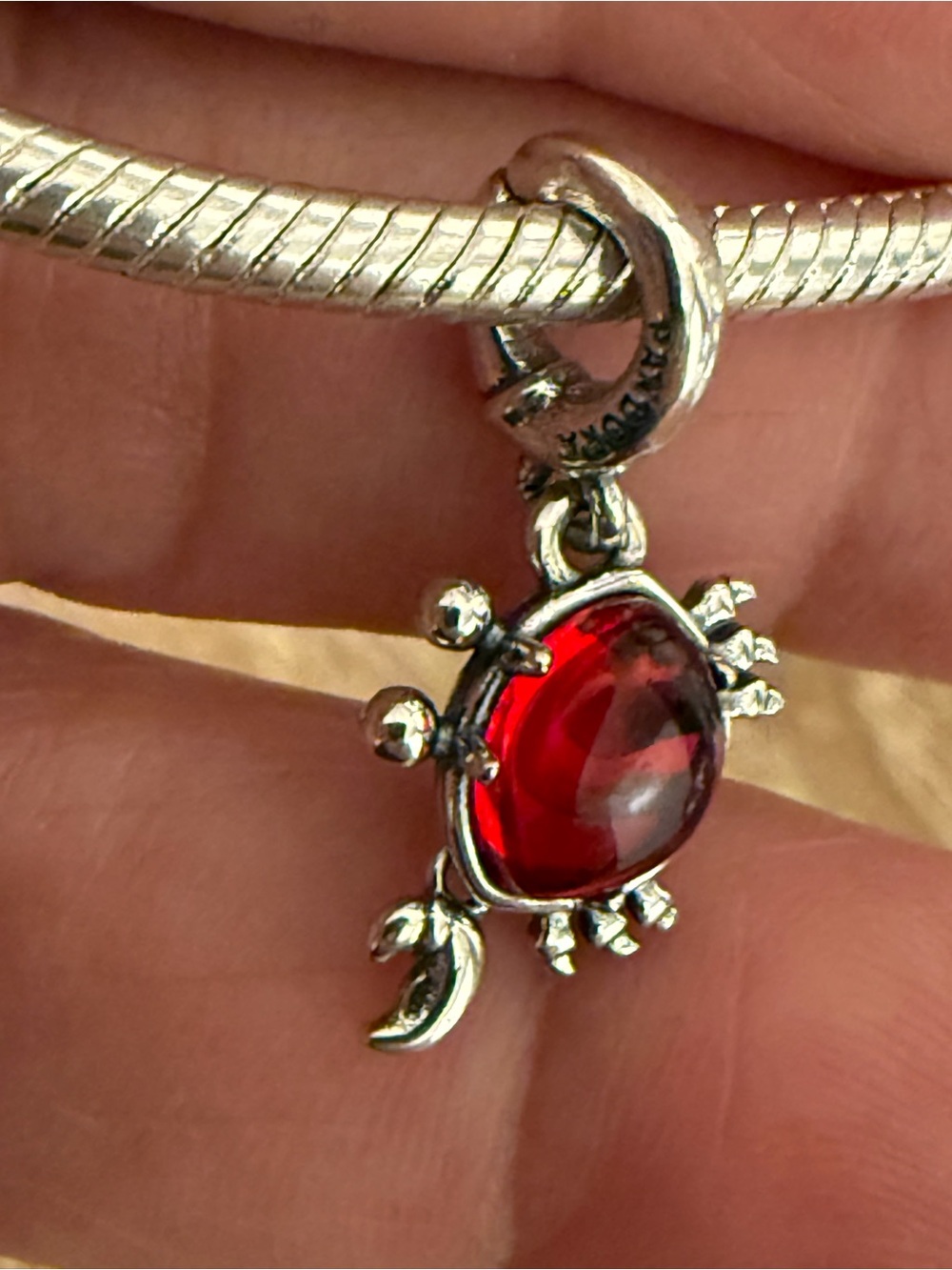 Red Crystal Crab Charm Pendant for Women's Jewelry